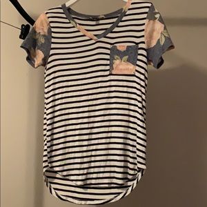 Striped Floral Top